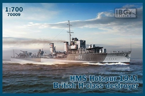 HMS Hotspur 1941 brit H-osztályú romboló műanyag modell