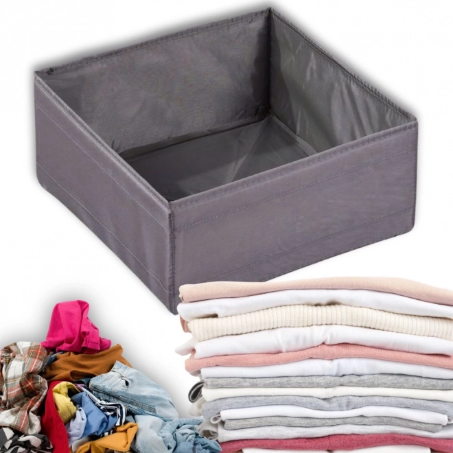 Szürke textil fiókszervező ruhákhoz és cipőkhöz