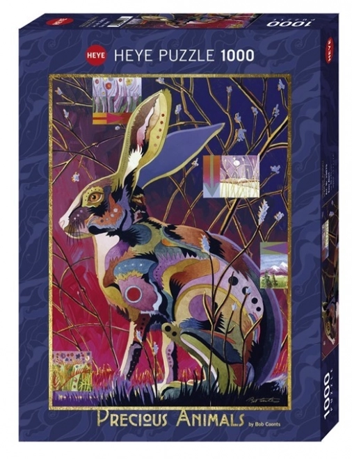 Puzzle 1000 darab - Ritka állatok: nyúl