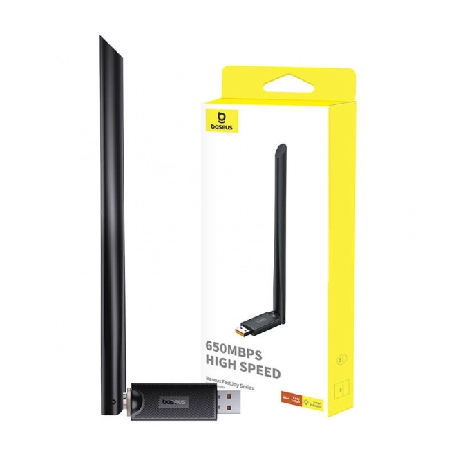 wifi adapter baseus fastjoy antennával 650 mbps (fekete)