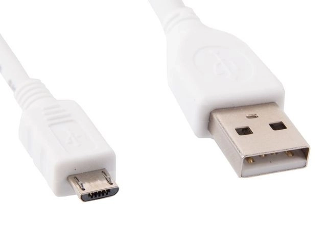 Fehér USB mikro kábel 1m