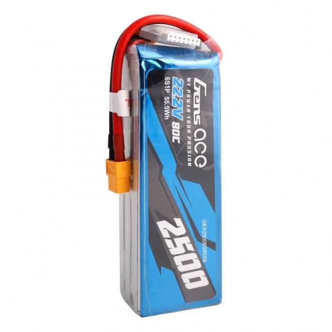 Gens Ace 2500mAh 22,2V 80C 6S1P Lipo akkumulátor XT60 csatlakozóval