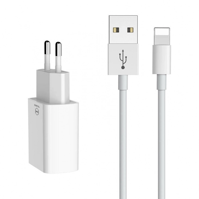 Kettős USB töltő utazókészlet Lightning kábellel