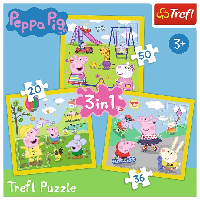 Peppa malac vidám napja 3 az 1-ben puzzle