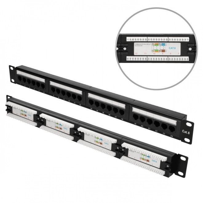 24 portos CAT6 UTP patch panel