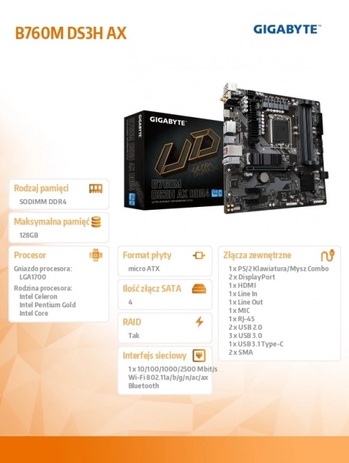 Gigabyte bővített csatlakozású alaplap s1700