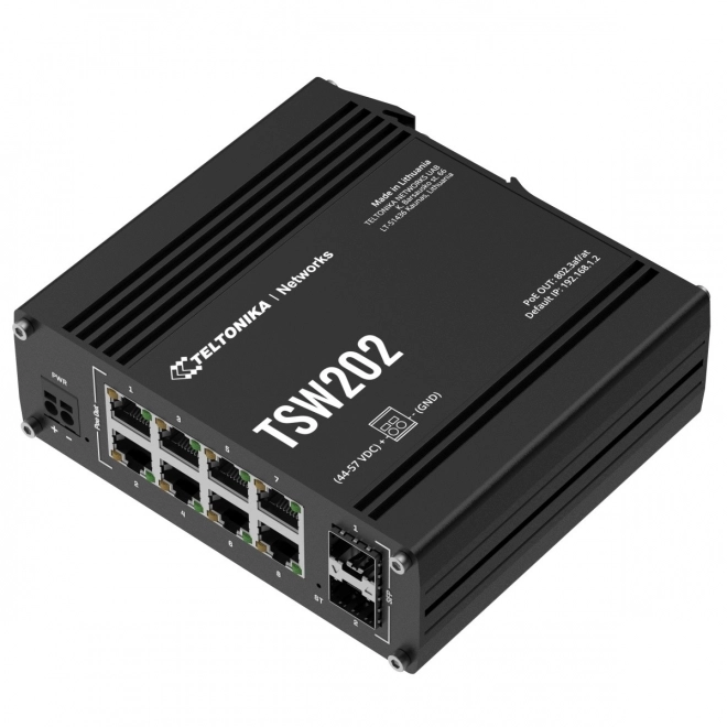 Ipari Vezérelt Switch TSW202 2xSFP 8xPoE+ L2/L3