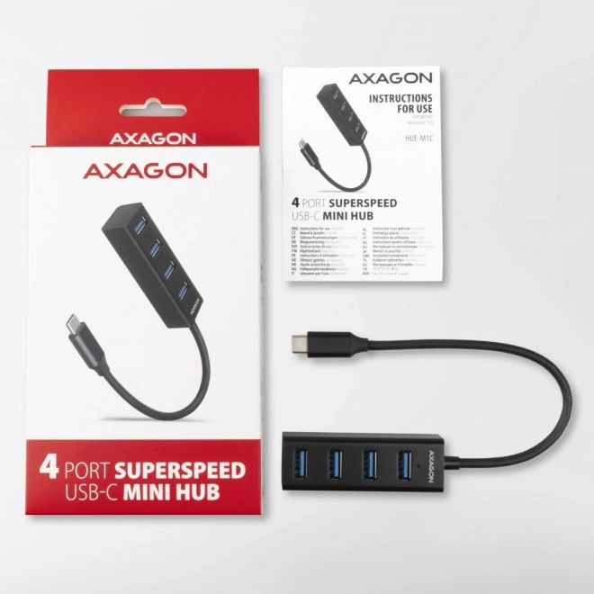 Axagon mini 4 portos USB-C hub 3.2 Gen 1