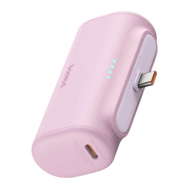 Baseus kompakt usb-c powerbank 5000mah, 20w rózsaszín