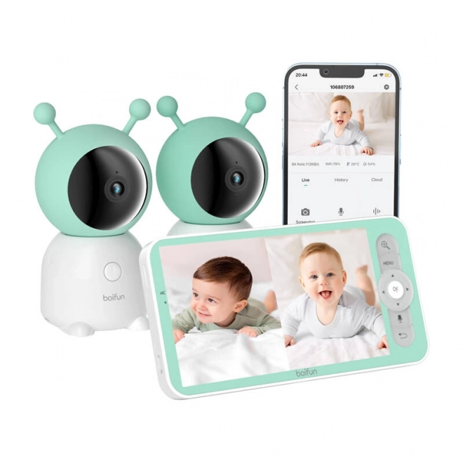 Boifun elektronikus bébiszitter forgatható kamerákkal és monitorral