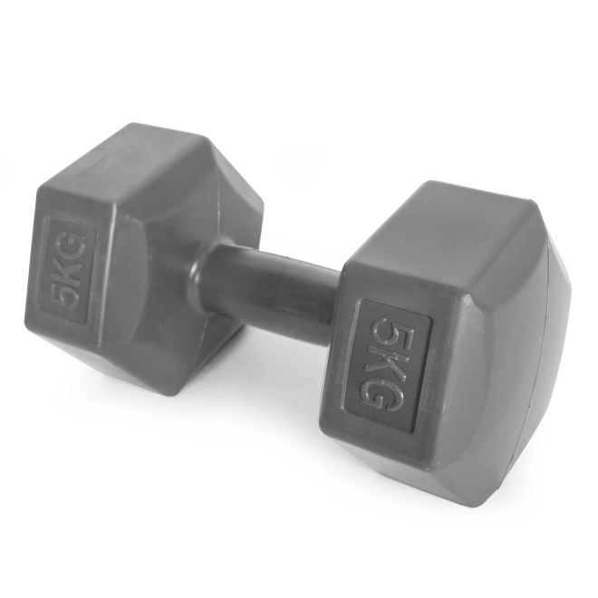 ModernHome 2x5 kg szürke hatszögletű súlyzó készlet