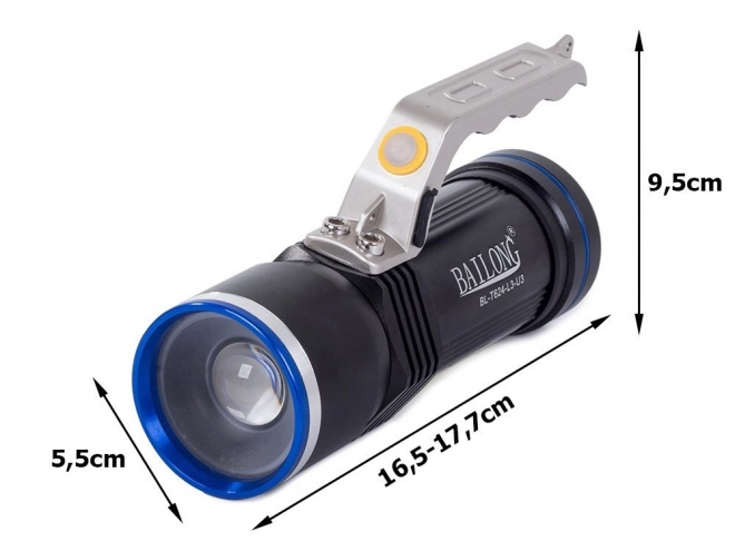 Katonai LED zseblámpa Cree XM-L3-U3 Zoom-mal a Bailong-tól