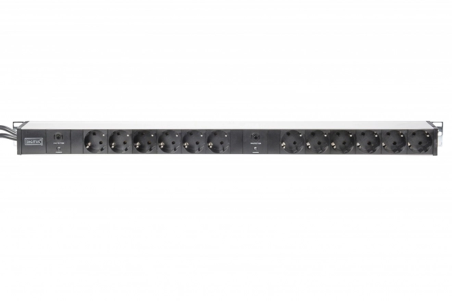 19" RACK PDU elosztósor, 12 Schuko aljzattal