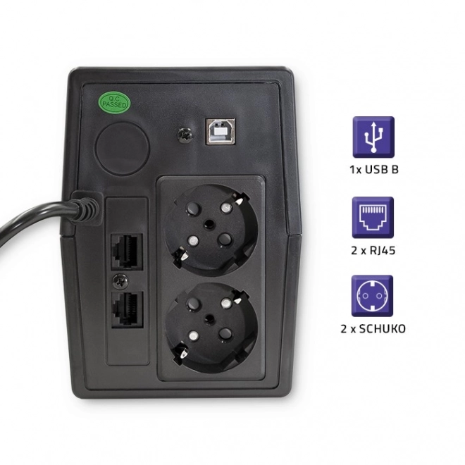 UPS szünetmentes tápegység Monolith 650VA 360W LCD USB RJ45