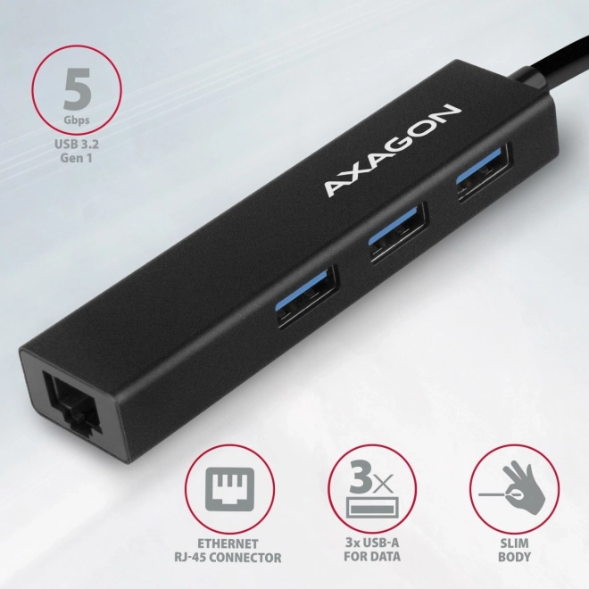 Axagon többutas USB-A és GLAN hub