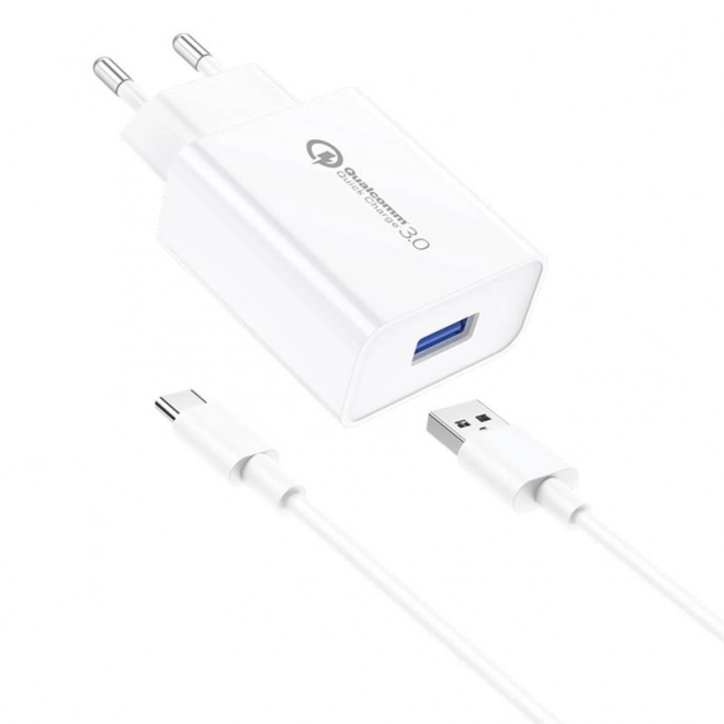 Foneng gyors hálózati töltő USB-C kábellel, fehér