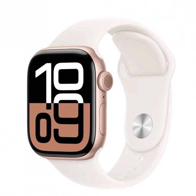 Apple Watch Series 10 GPS, rózsaarany alumínium tok sport szíjjal