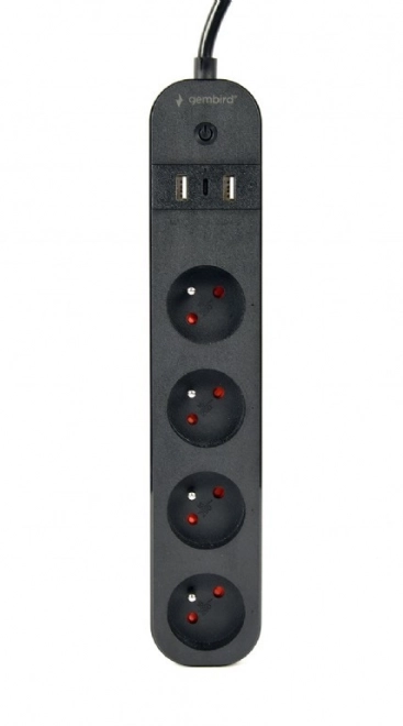 Okos elosztó 4xFR 2xUSB-A 1xUSB-C Fekete