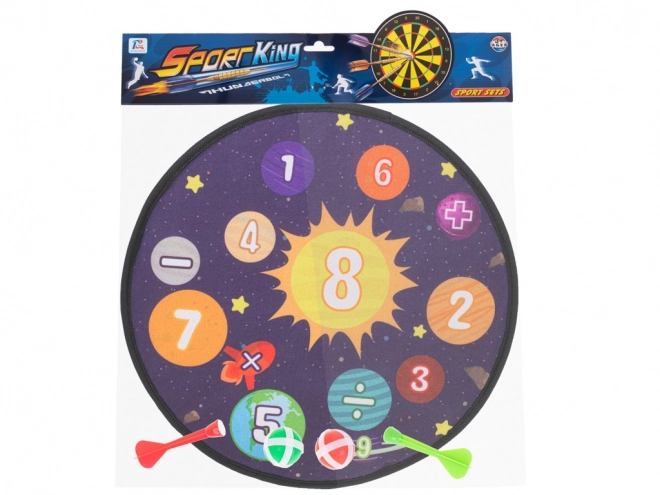 Gyerekeknek szánt űr darts játék tépőzáras labdákkal 36cm