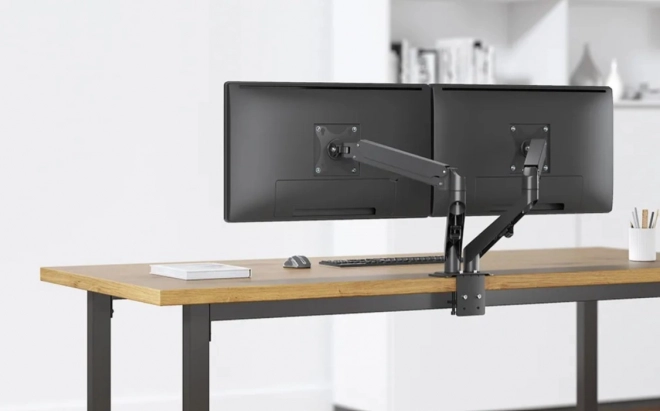 Neomounts kétmonitoros asztali tartó 27"-ig