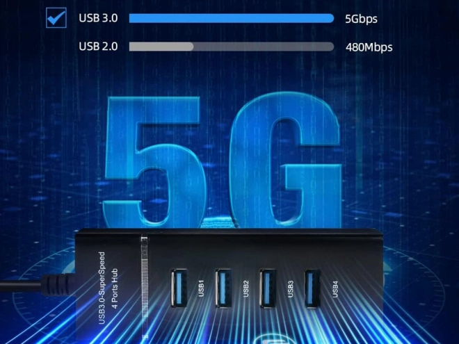 Usb 3.0 hub 4 portos elosztó adapter