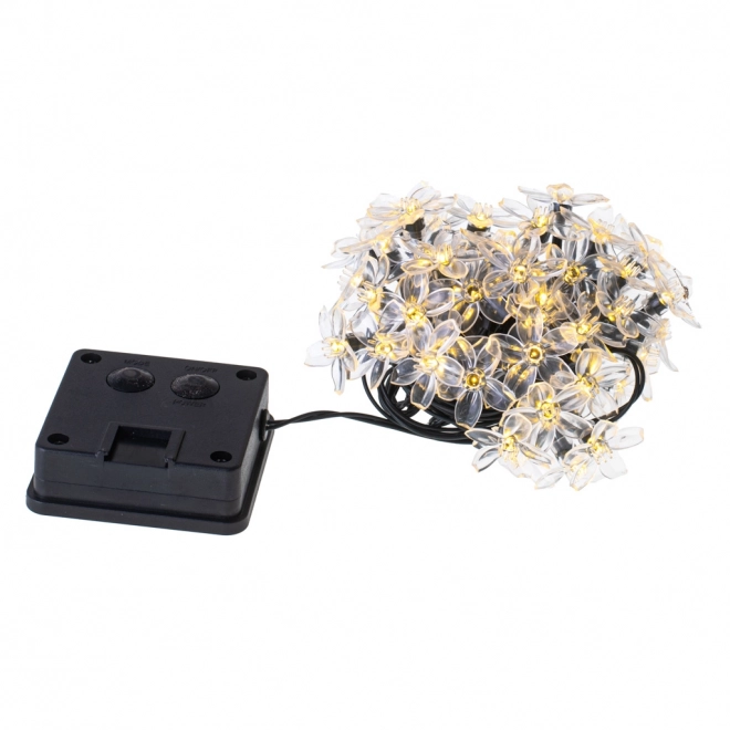 Kerti napelemes virágfények 7m 50 LED meleg fehér