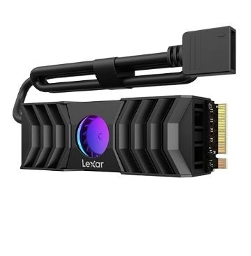 Lexar NM1090 2TB SSD Radiátorral és RGB fényeffektekkel