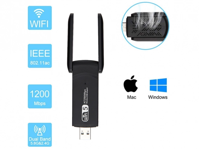 Dual usb wifi adapter 1300mbps