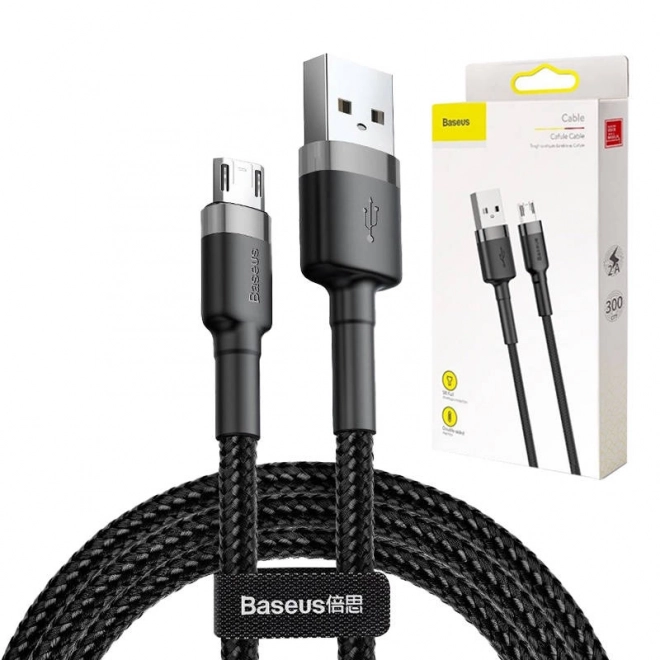 Baseus Cafule micro USB kábel gyors töltéssel, 3 m, szürke-fekete