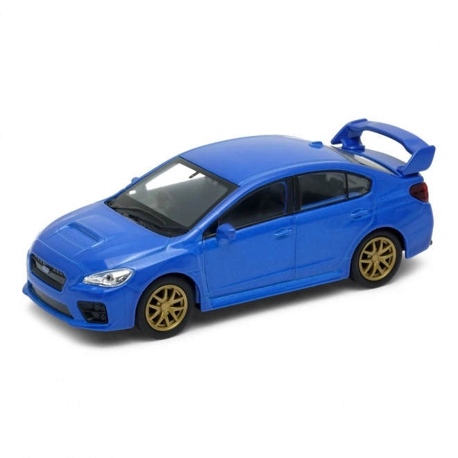 Welly subaru impreza WRX STI kék modell autó 1:34