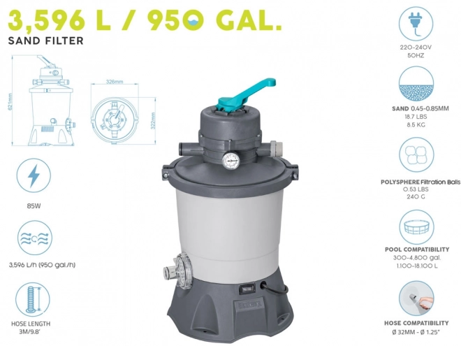 Bestway 3596 l/h homokszűrő szivattyú medencékhez