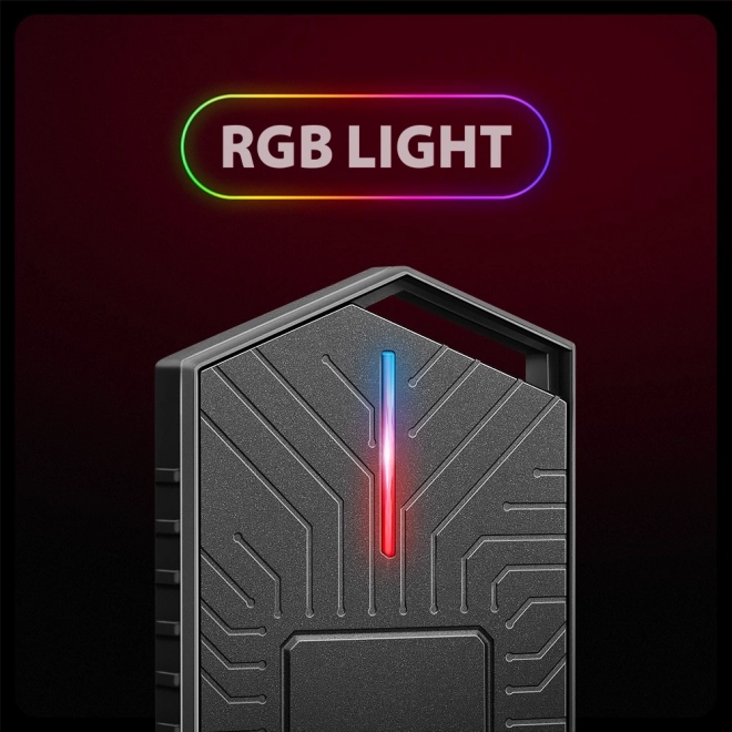 Gaming külső ház USB-C 3.2 Gen 2 M.2 NVMe/SATA SSD