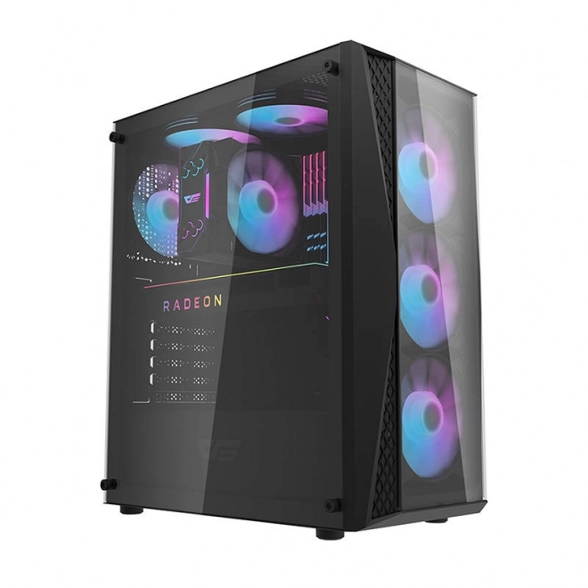 Darkflash számítógépház RGB világítással és ventilátorokkal