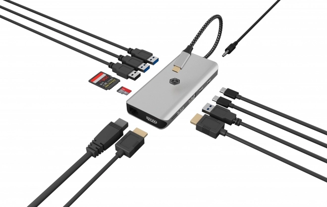 Icy Box 12 az 1-ben USB-C dokkolóállomás 100W PD-vel