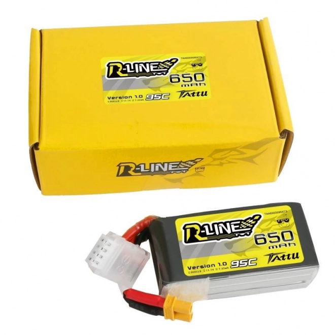 Tattu r-line drón akkumulátor 650mAh 11,1V 95C 3S1P XT30 Lipo