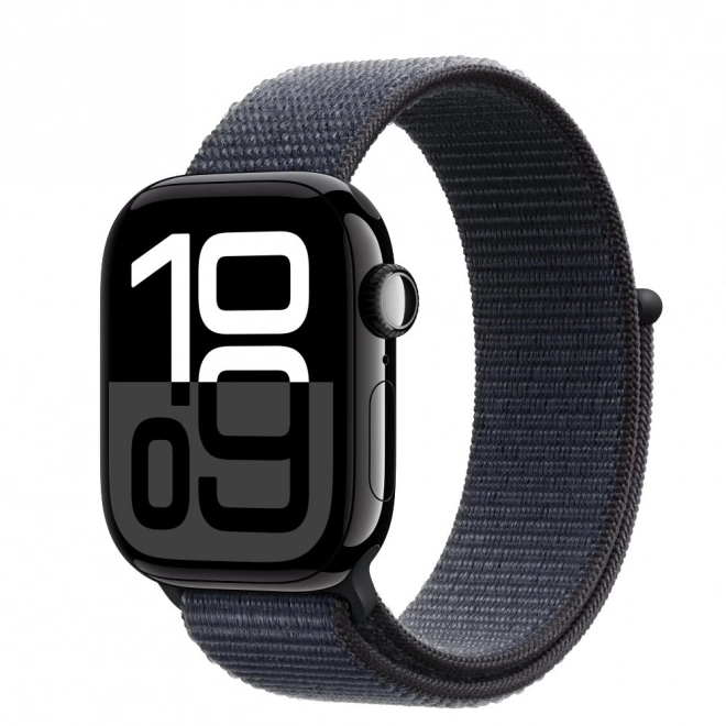 Onyxfekete Apple Óra 10 Sorozat GPS Alumíniumtokkal és Tinta Sportpánttal