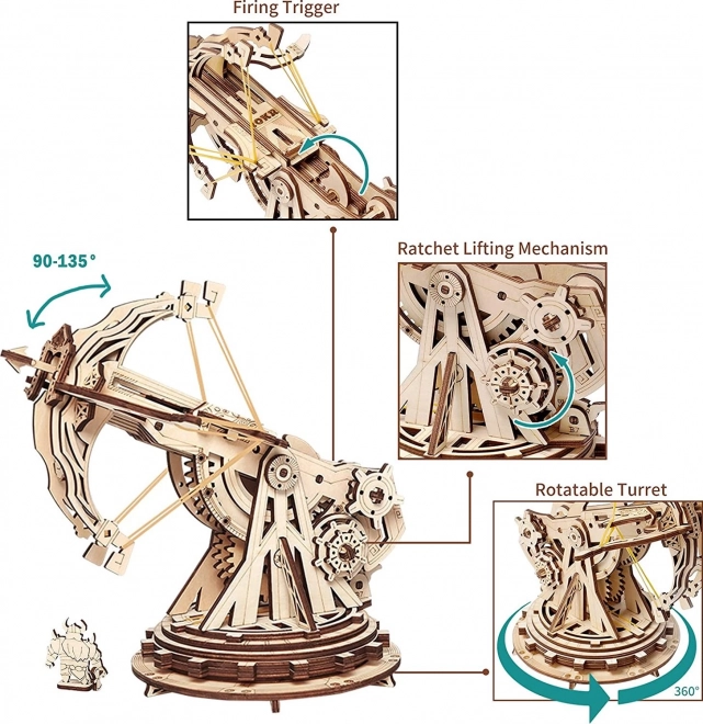 Rokr 3D fa puzzle - nehéz ostromí hárítógép