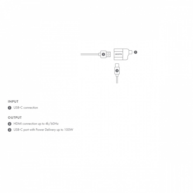 Usb-c átalakító hdmi 4k 100w pd-vel