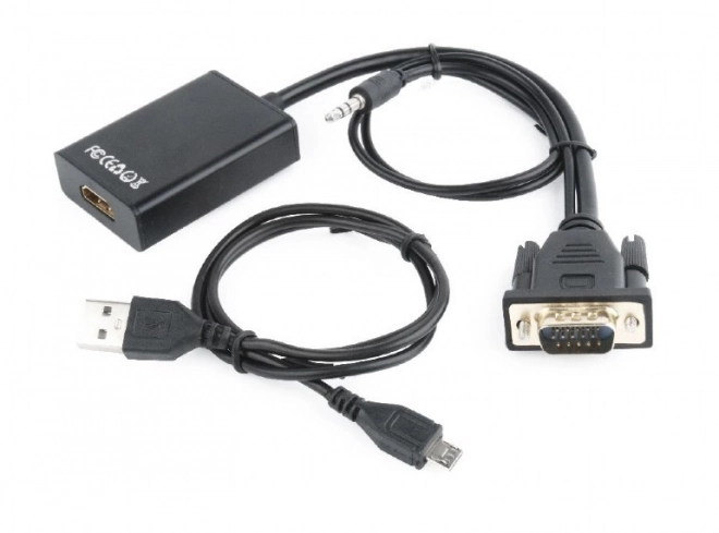 VGA HDMI átalakító 15 cm fekete