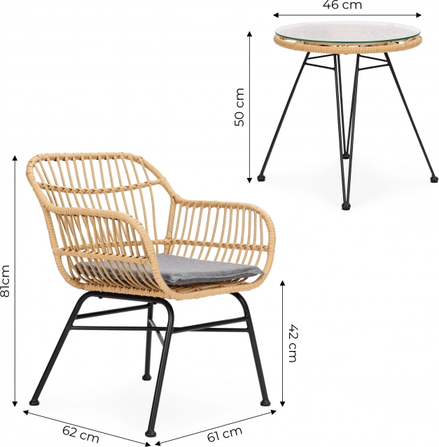 Rattan kerti bútor - székek, asztal és párnák MultiGarden
