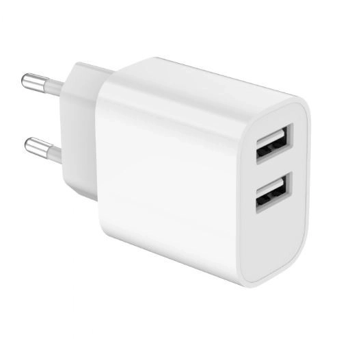 Fehér dupla portos USB töltő 2.4A