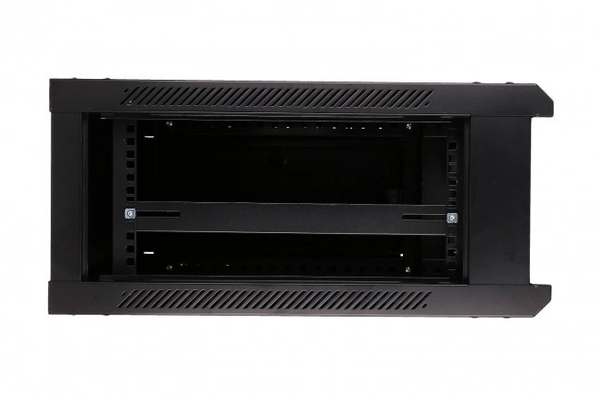 Fali rack szekrény 4U 600x600 fekete üvegajtóval