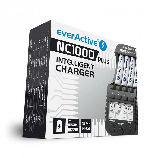EverActive intelligens akkumulátor töltő AA/AAA típusokra