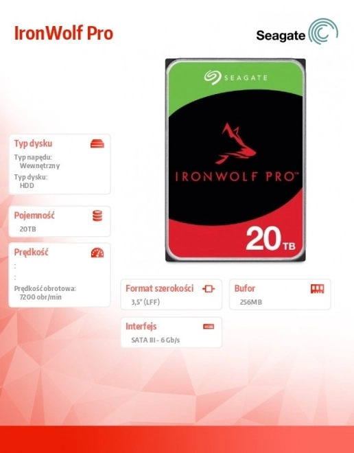 Seagate IronWolf Pro 20TB merevlemez