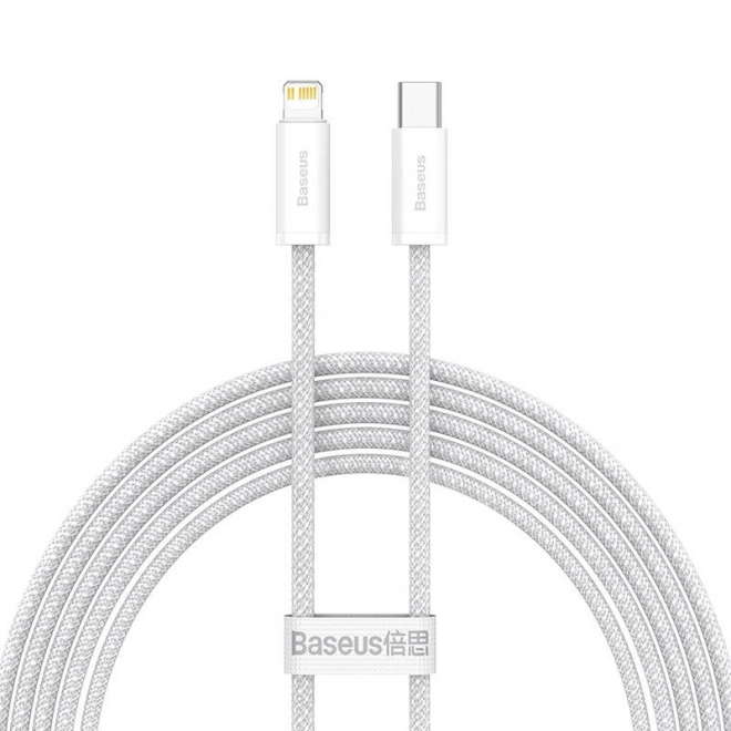 gyors töltő kábel usb-c lightning csatlakozóval 20w 2m fehér