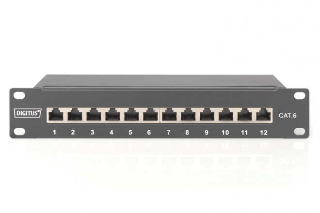 12 portos patch panel 10" kategória 6 S/FTP fekete