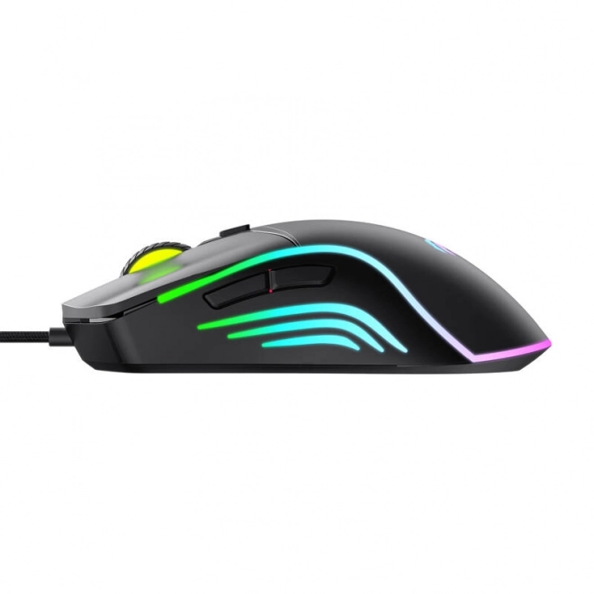 Kábelezett gamer egér RGB világítással - Fekete