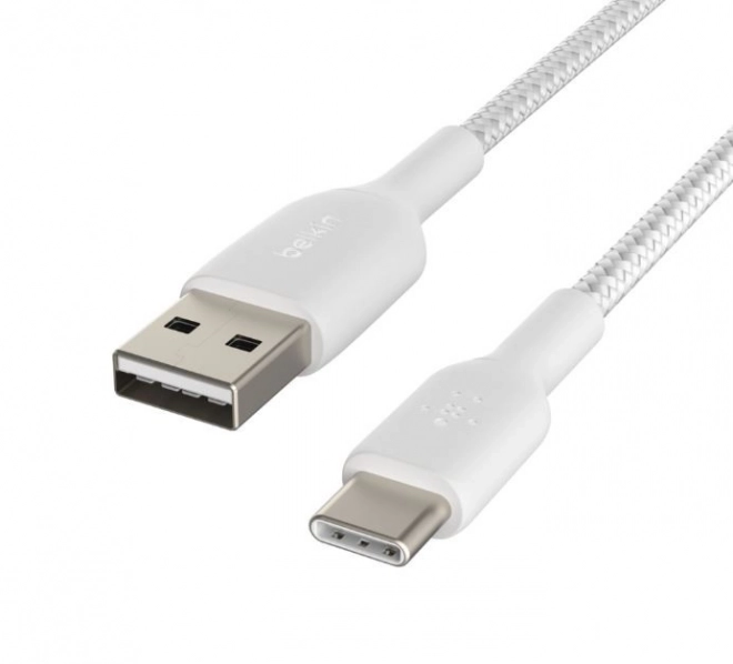 Fonott USB-C USB-A kábel 15 cm fehér