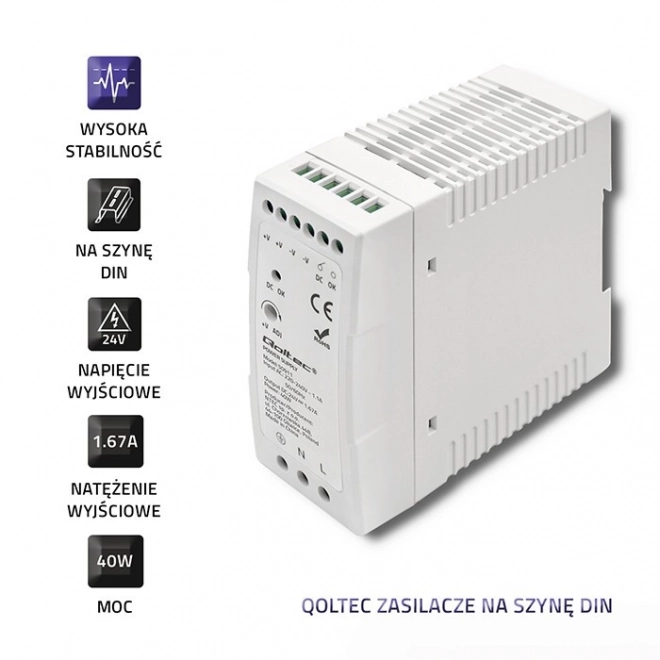 Din sínre szerelhető tápegység 40W 24V 1,67A