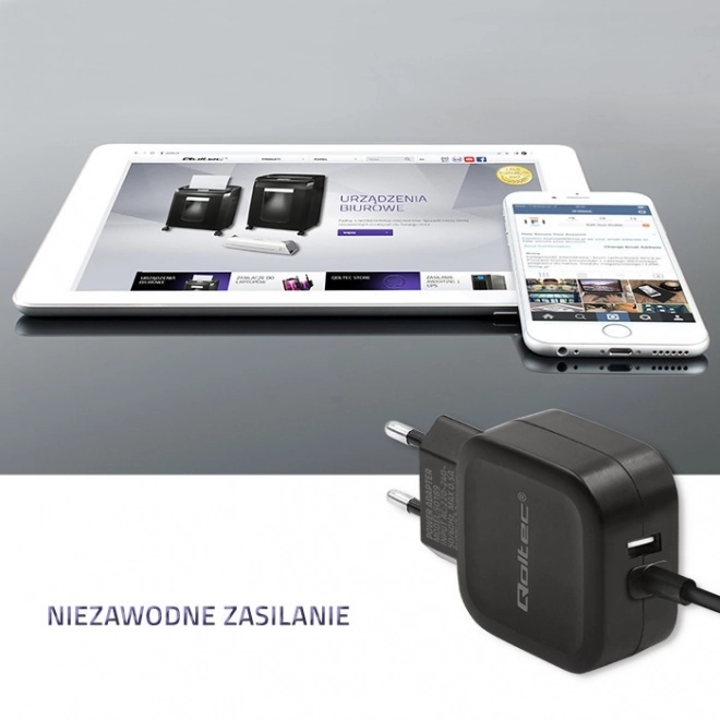 Qoltec hálózati töltő USB-vel és Micro USB kábellel